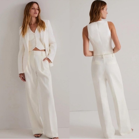 Favorite Daughter Wide Leg The Shortie Favorite Pant in Ivory White Size 10 NWT - Picture 2 of 16